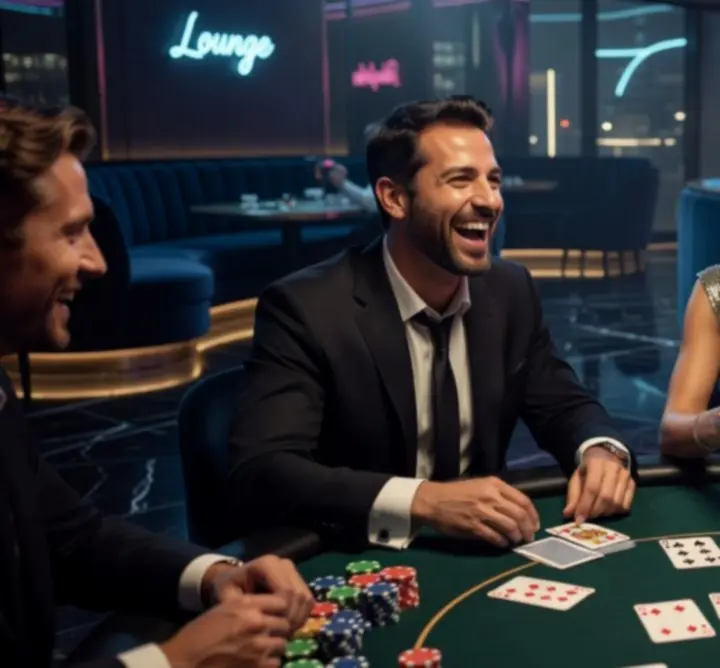 Játékosok egy offline poker eseményen, nightlife hangulatban
