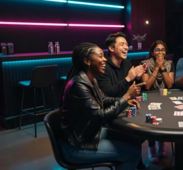 Baráti társaság közös offline poker élményben